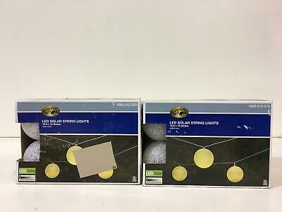 LOT OF 2 Hampton Bay 19.6 ft. Solar Integrated LED 10 Head String Light New