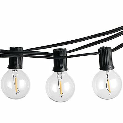 25Ft G40 Globe String Lights With Clear LED Bulbs, Energy Saving UL Listed Patio
