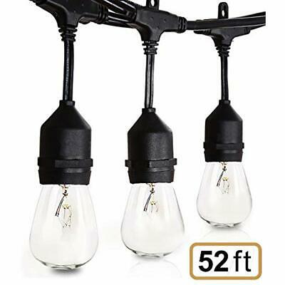 Amico 52FT Outdoor String Lights Commercial Grade Weatherproof Yard Lights, 11W