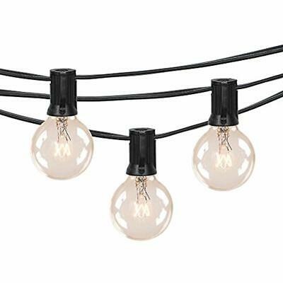 100FT Outdoor Patio String Lights With Clear Globe G40 Bulbs, UL Certified For