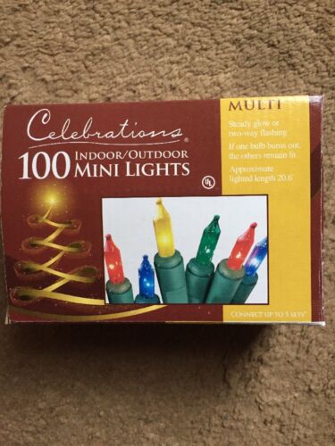 Celebrations 100 Indoor/outdoor Color Mini Lights Green Wire 20.6'Lighted Length