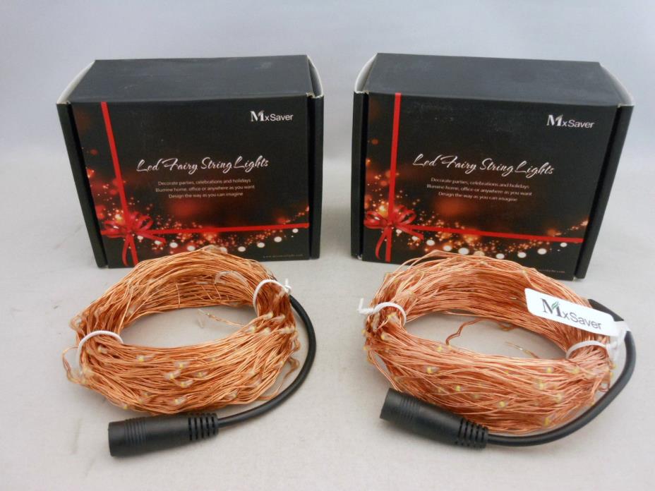 2 Pack Mxsaver Fairy LED Copper Wire String Lights Warm White 66 ft 200 Leds