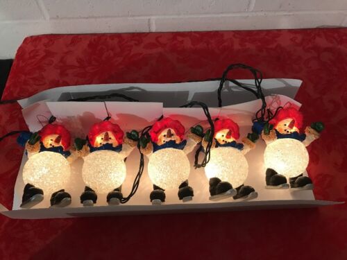 Snowman String Lights Set of 5 Skating  snowmen WORKS PERFECT