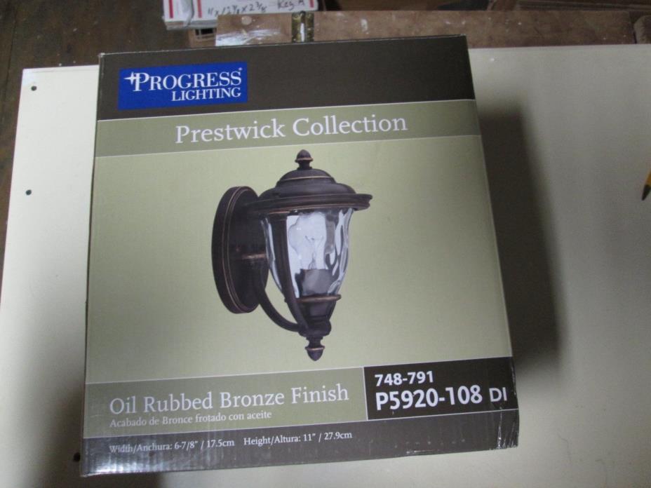 Progress P5920-108, Prestwick Outdoor Wall Light Oil Rubbed Bronze NIB