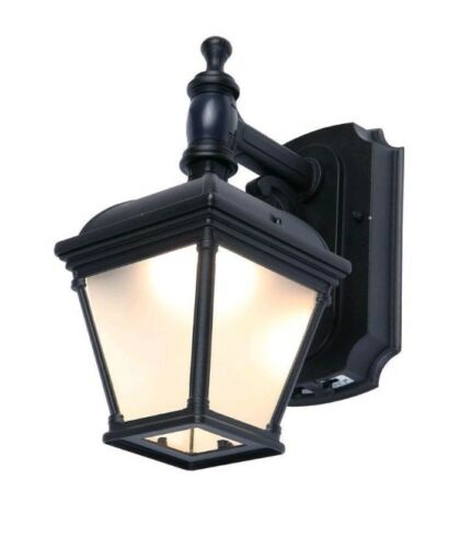 Home Decorators Motion Activated Outdoor Integrated LED Wall Lantern 2422PIR BLK