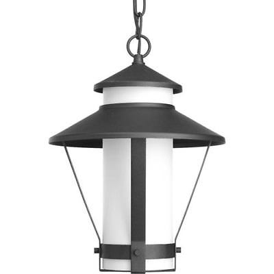 Progress Lighting Via Black One-Light Fluorescent Outdoor Hanging Lantern