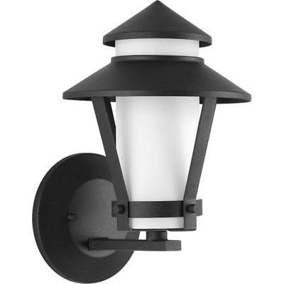 Progress Lighting Via Black One-Light Fluorescent Outdoor Small Wall Lantern