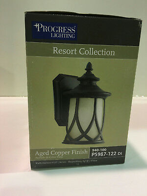 Progress Lighting P5987-122DI Resort 1-Light Aged Copper Outdoor Wall Lantern