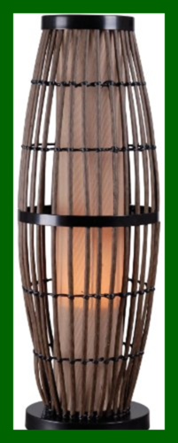 32247RAT Biscayne Outdoor Table Lamp Rattan Finish W Bronze Accents 5