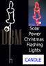 Rechargeable Solar Power Christmas Candle Flashing Lights Lawn Decoration