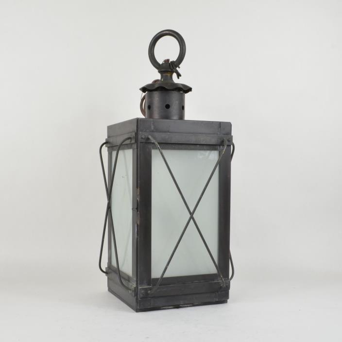 RENAUDO REPRODUCTIONS Vintage Style Steel Carriage Pendant LANTERN Light