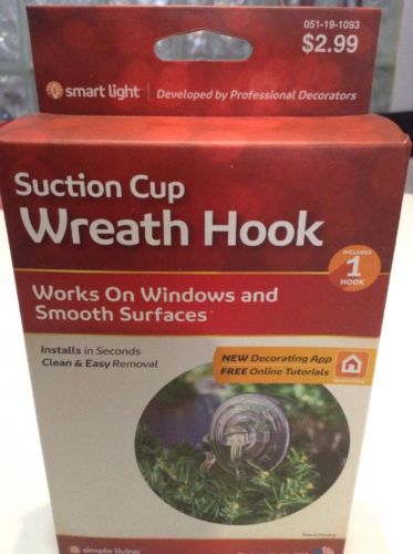 New ! Simple Living Innovations Large Suction Cup Wreath Hook