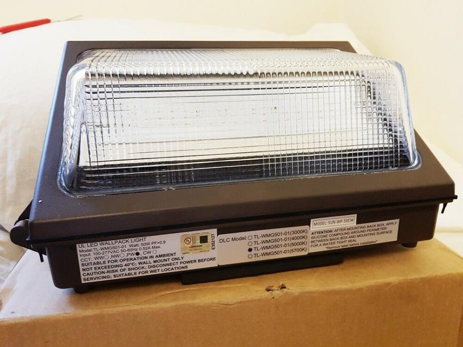 SUNCO LED Commercial Wall Pack 50W UL & DLC 4,500 Lumen 48,000 hours