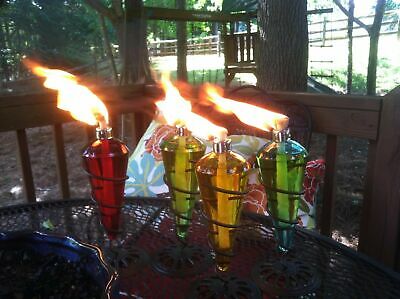 4 Pack 11 in Assorted Color Table Top Torch - Burning Citronella / ... BRAND NEW