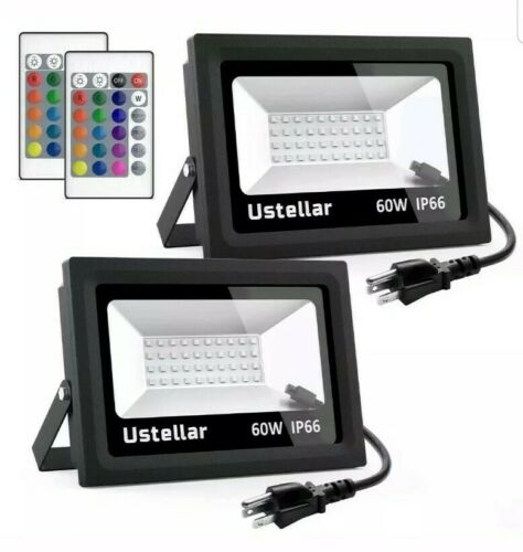 Ustellar-2-Pack-60W-RGB-LED-Flood-Lights-Outdoor-Color-Changing-With-Remote-IP6