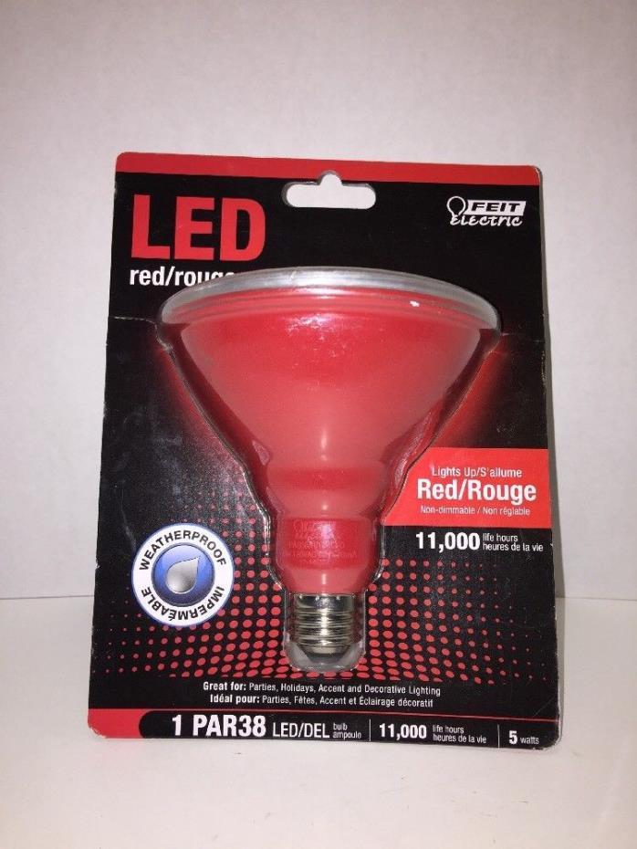 NEW LED RED FLOOD LIGHT WEATHERPROOF Indoor Outdoor Bulb Feit Electric PAR38