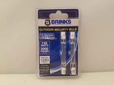 BRINKS Outdoor Security Bulb | 2 Pack | 150W | T3 Halogen | 7057 | 1280 Lumens