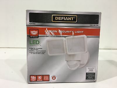 Defiant 180 Degree White Motion Activated Outdoor LED Flood Light Twin Head