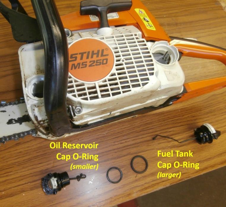Stihl Gas Cap o-ring and Oil Reservoir o-ring for smaller Stihl Chainsaws