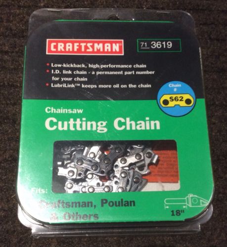 New Genuine Craftsman 71-3619 Chain Saw Chain 18” NIB S62 3/8lp 62dl Made In USA
