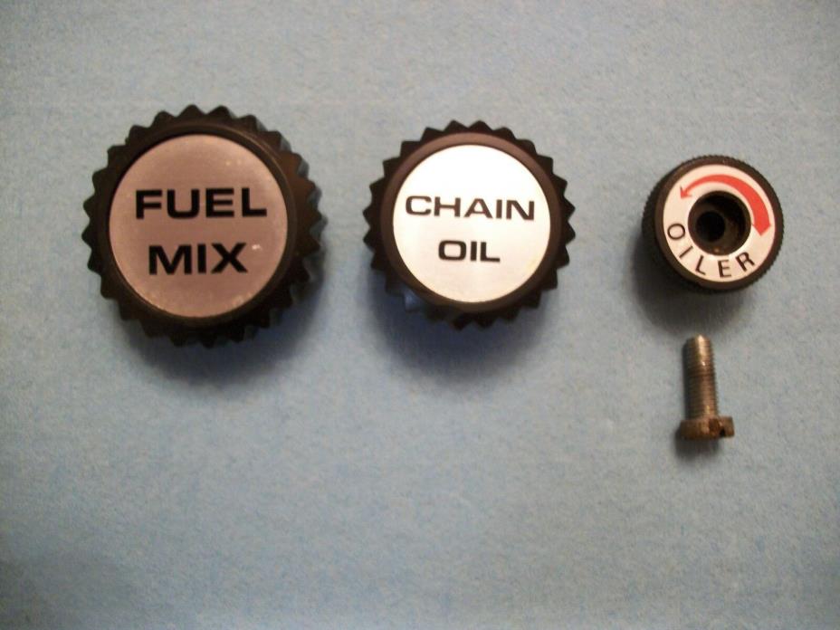 Used Echo 351 VL Chainsaw  Fuel Mix Cap Chain Oil Cap & Oiler Button