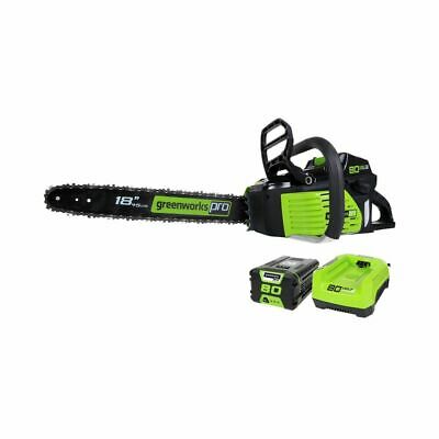Greenworks PRO 18-Inch 80V Cordless Chainsaw, 2.0 AH Battery Included GCS80420