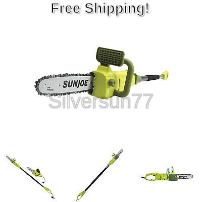 Sun Joe SWJ807E 10 inch 8.0 Amp Electric Convertible Pole Chain Saw, Green