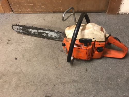 VINTAGE HUSQVARNA 44 RANCHER CHAINSAW CHAIN SAW W/Bar Made in Sweden Free Ship