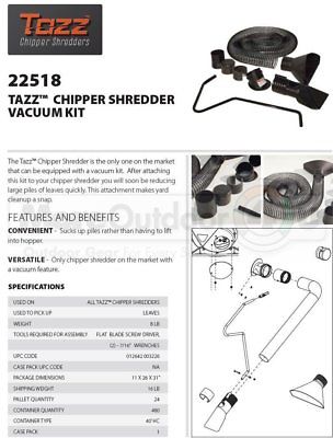 22518 TAZZ Chipper Shredder Mulcher Vacuum Kit Landscaping BAD BOX MODELS