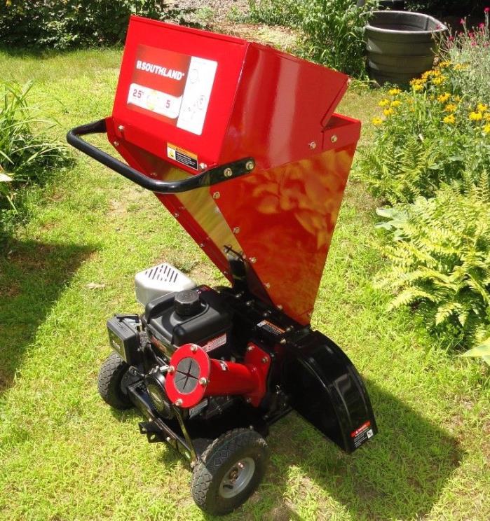 Southland Chipper Shredder Red with Chipping Chute & Hopper, 205cc, PICKUP ONLY