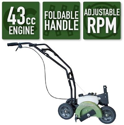 Sportsman 2-Cycle Gas Edger Manual Recoil Start No-Flat Wheels Foldable Handle