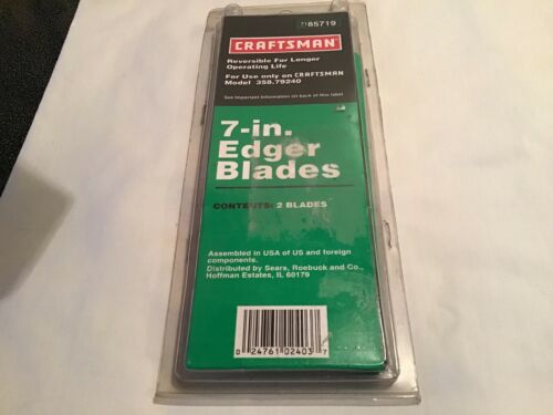 2 Craftsman Replac. 7 In. Edger Blades 85719 Fits Model 358-79240 NEW In Pkg.
