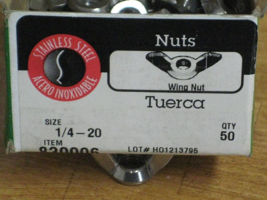 Stainless Steel Wing Nut 1/4-20 . Box of 50. Brand New !!!