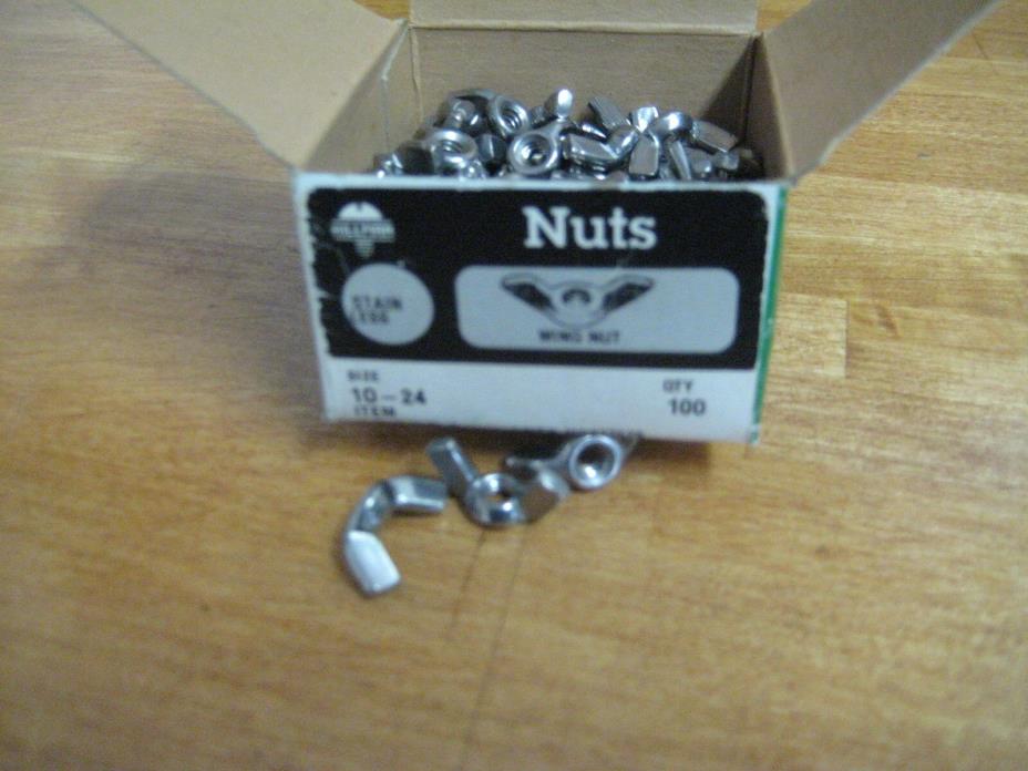 Stainless Steel Wing Nut 10-24 . Box of 100. Brand New !!!