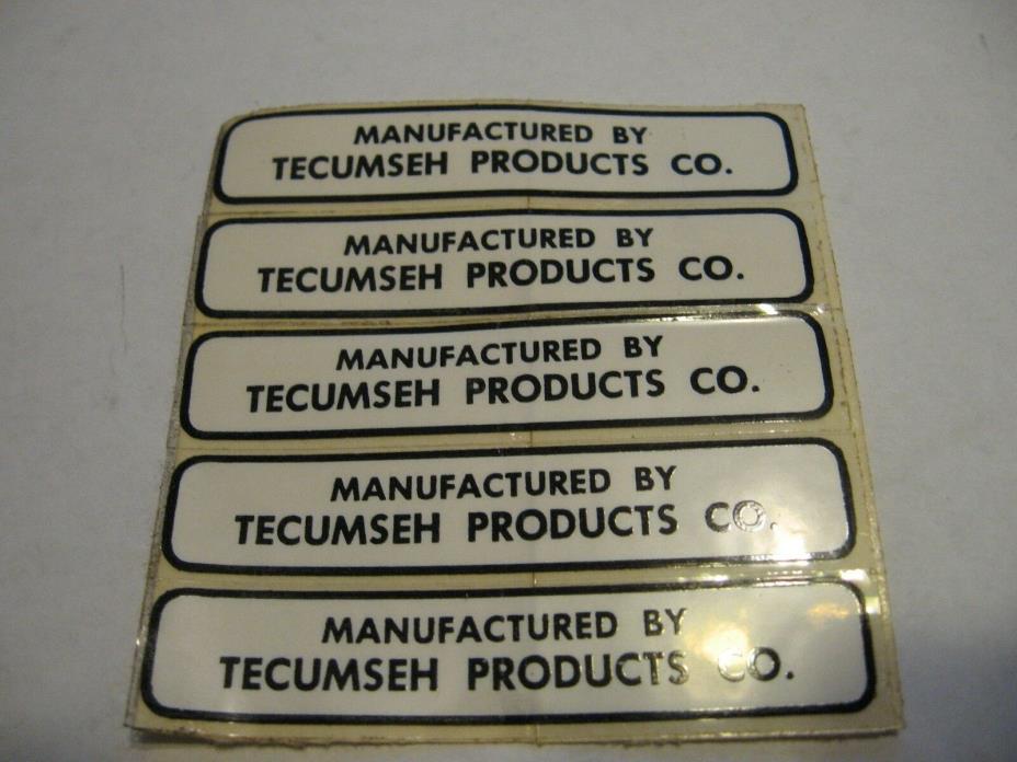 Rupp minibike others Tecumseh stickers 'MFG by Tecumseh prod. co.' 31851 [5] nos