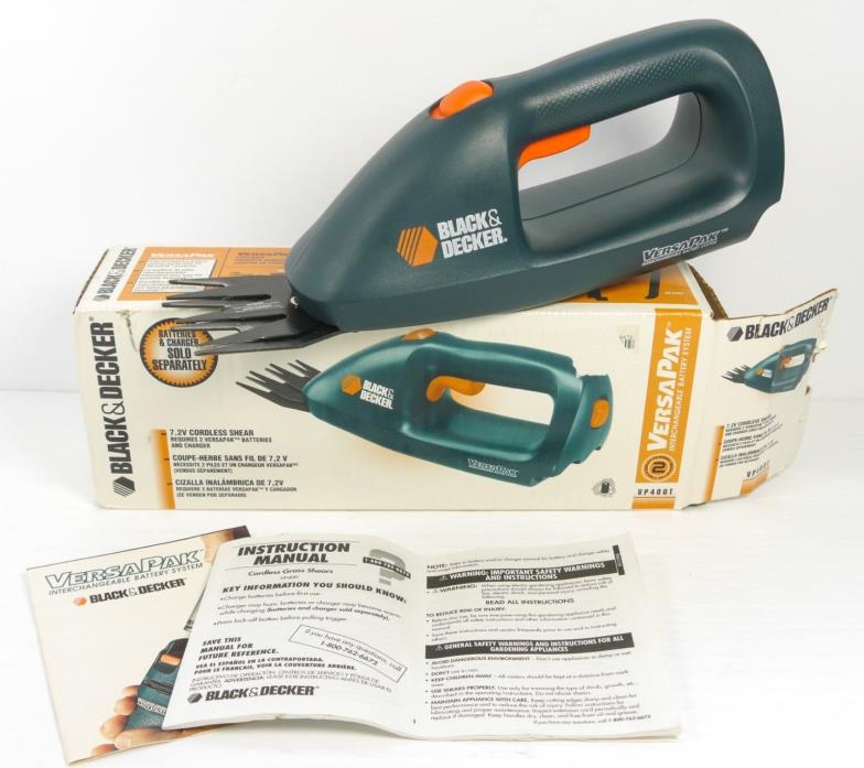 BLACK & DECKER VP400T VersaPak Cordless 7.2V Grass Shear VGUC w/ Box