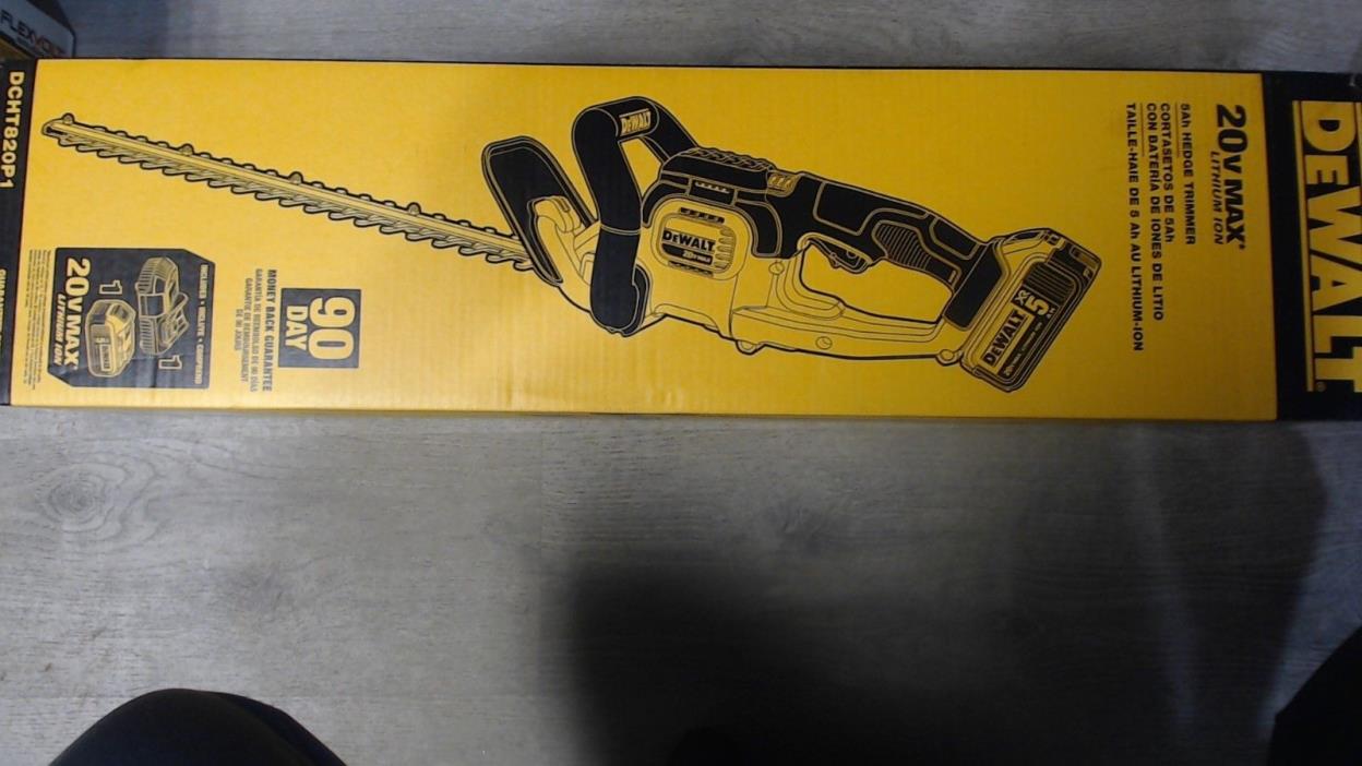 DEWALT DCHT820P1 20V Max Hedge Trimmer with 5Ah Pack
