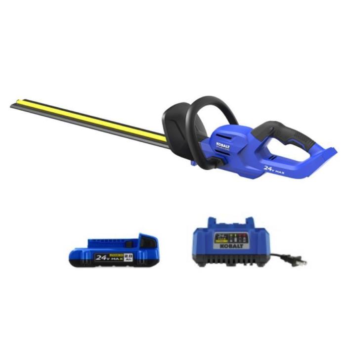 Kobalt Dual Cordless Hedge Trimmer 24-Volt 24-in Blade (Battery Included)