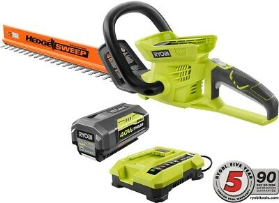 RYOBI 24 in. 40-Volt Lithium-Ion Cordless Hedge Trimmer - 2.6 Ah Battery and