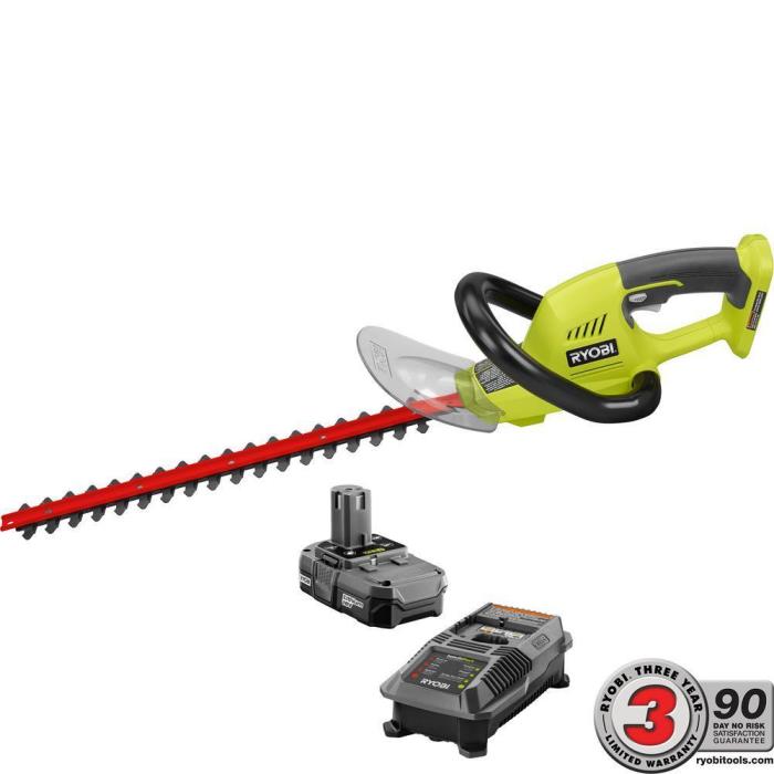 Ryobi P2603 Dual Action LithiumIon 18V Cordless Hedge Trimmer,18-Inch -Bare Tool