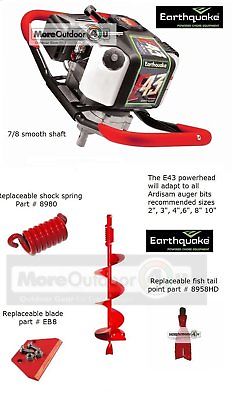22777 Earthquake E43 Powerhead 1 Man Post Hole Digger & Auger 8