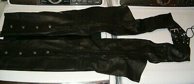 NICE EXCELLENT CONDITION HOT LEATHERS SIZE SMALL LEATHER MOTORCYCLE CHAPS