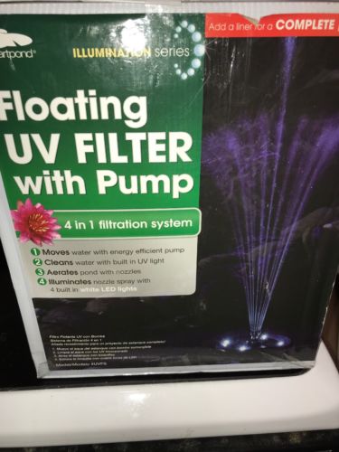 Smartpond 4 in 1 Filtration Pond Pump FOUNTAIN W/ LED Lights Floating uv Filter