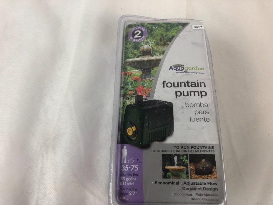 AquaGarden Fountain Pump 1' Fountains 35-75 Flow Rate NEW open Box