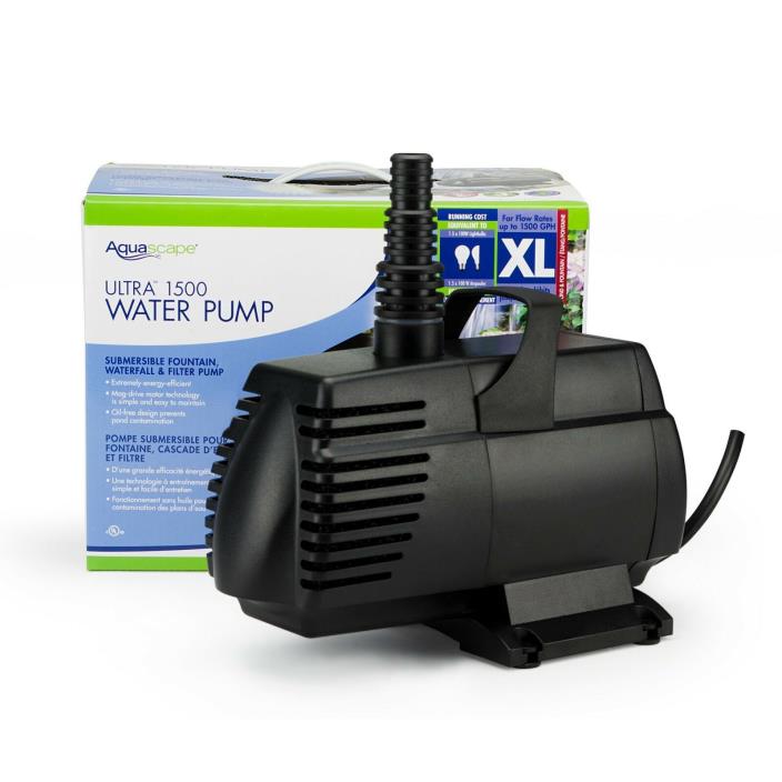 AQUASCAPE #91009 ULTRA 1500 GPH  PUMP for Tiny Ponds, Fountains & Spitters