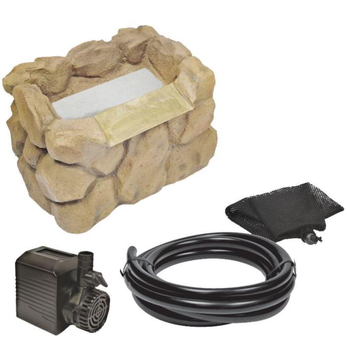 Beckett WFK8S Stone Look Waterfall Kit with Pump, 7