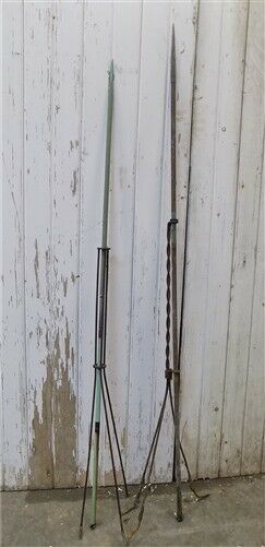 2 Lightning Rods Copper Weathervane Finial No Arrow Ball Vintage Barn Farm a28