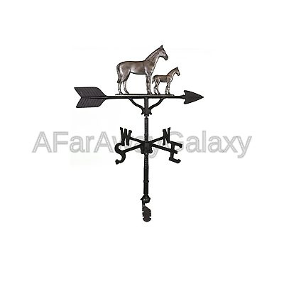 Montague Metal Products 32-Inch Weathervane with Swedish Iron Mare and Colt O...