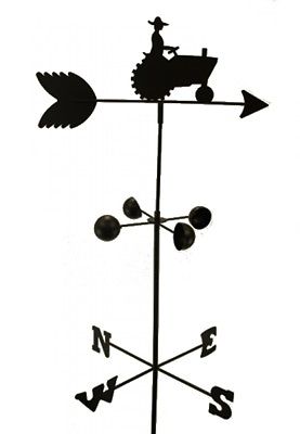 WEATHER VANE FARM TRACTOR 5 Feet Tall Black Garden Mount Yard  Decor