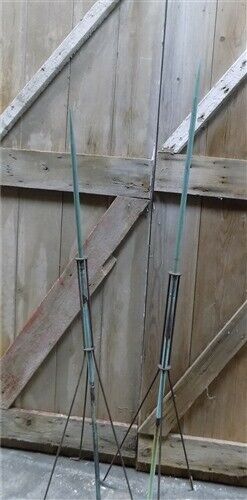 2 Lightning Rods Copper Weathervane Finial No Arrow Ball Vintage Barn Farm a29